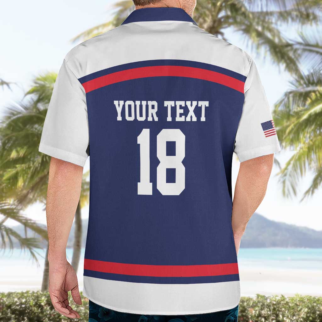 USA Ice Hockey Custom Hawaiian Shirt American Eagle Spirit Blue Version