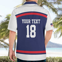USA Ice Hockey Custom Hawaiian Shirt American Eagle Spirit Blue Version