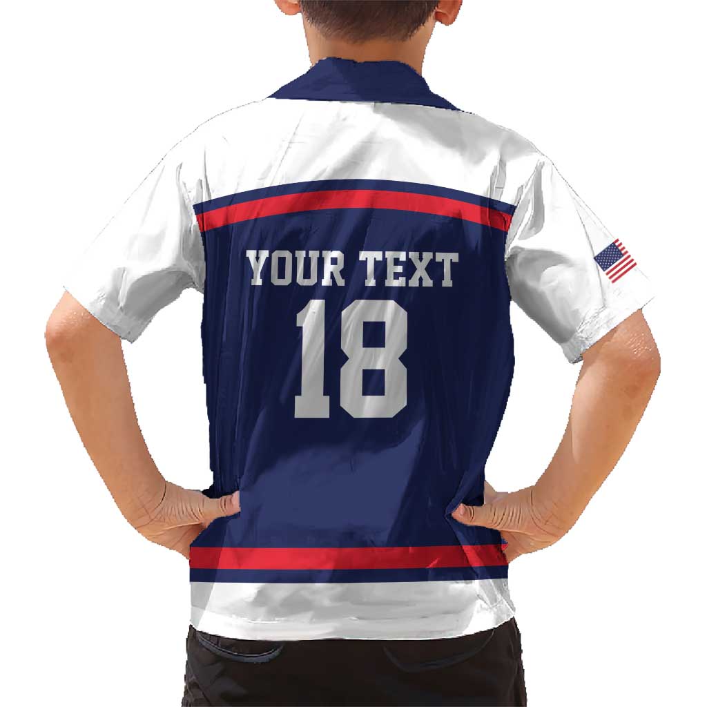 USA Ice Hockey Custom Hawaiian Shirt American Eagle Spirit Blue Version
