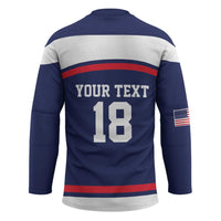 USA Ice Hockey Custom Hockey Jersey American Eagle Spirit Blue Version