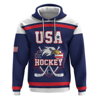 USA Ice Hockey Custom Hoodie American Eagle Spirit Blue Version