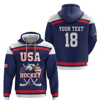 USA Ice Hockey Custom Hoodie American Eagle Spirit Blue Version
