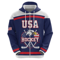 USA Ice Hockey Custom Hoodie American Eagle Spirit Blue Version