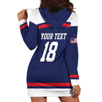 USA Ice Hockey Custom Hoodie Dress American Eagle Spirit Blue Version