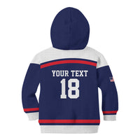 USA Ice Hockey Custom Kid Hoodie American Eagle Spirit Blue Version