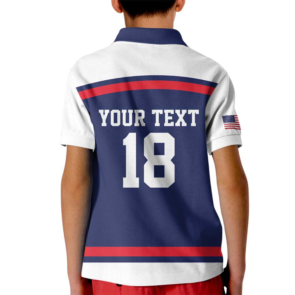 USA Ice Hockey Custom Kid Polo Shirt American Eagle Spirit Blue Version