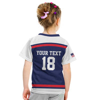 USA Ice Hockey Custom Kid T Shirt American Eagle Spirit Blue Version