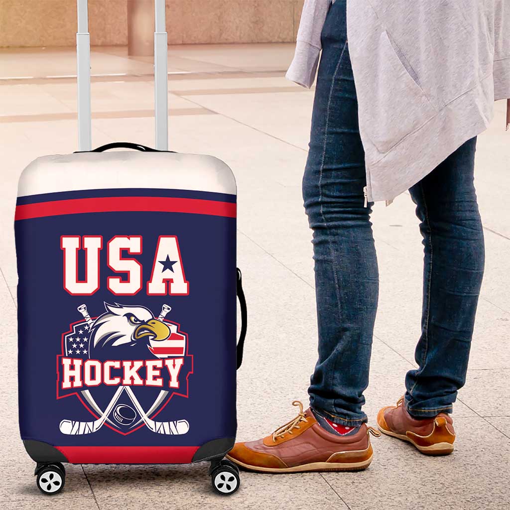 USA Ice Hockey Luggage Cover American Eagle Spirit Blue Version