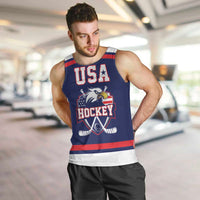 USA Ice Hockey Custom Men Tank Top American Eagle Spirit Blue Version