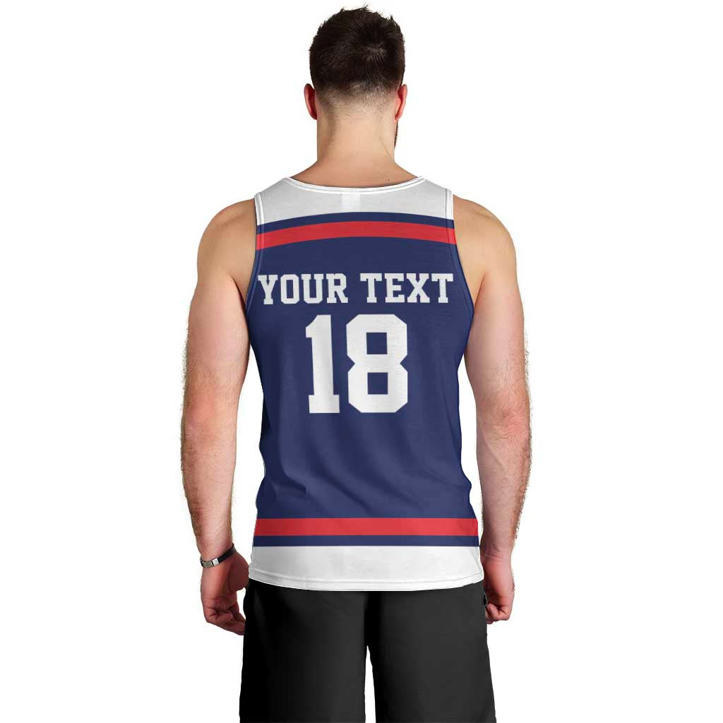 USA Ice Hockey Custom Men Tank Top American Eagle Spirit Blue Version
