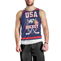 USA Ice Hockey Custom Men Tank Top American Eagle Spirit Blue Version