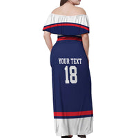 USA Ice Hockey Custom Off Shoulder Maxi Dress American Eagle Spirit Blue Version