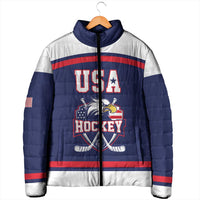 USA Ice Hockey Custom Padded Jacket American Eagle Spirit Blue Version