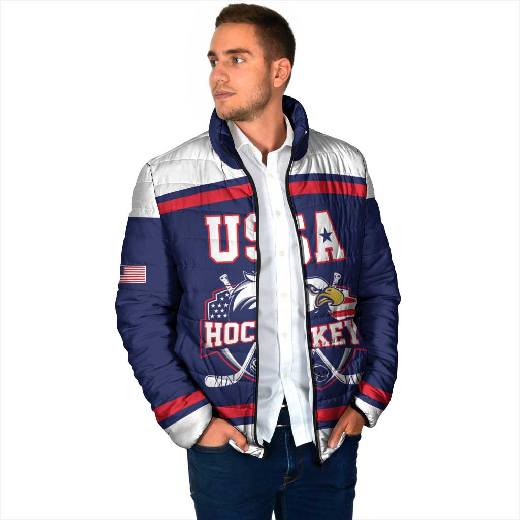 USA Ice Hockey Custom Padded Jacket American Eagle Spirit Blue Version