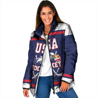 USA Ice Hockey Custom Padded Jacket American Eagle Spirit Blue Version