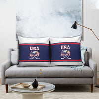 USA Ice Hockey Pillow Cover American Eagle Spirit Blue Version