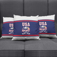 USA Ice Hockey Pillow Cover American Eagle Spirit Blue Version