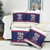 USA Ice Hockey Pillow Cover American Eagle Spirit Blue Version