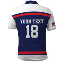 USA Ice Hockey Custom Polo Shirt American Eagle Spirit Blue Version