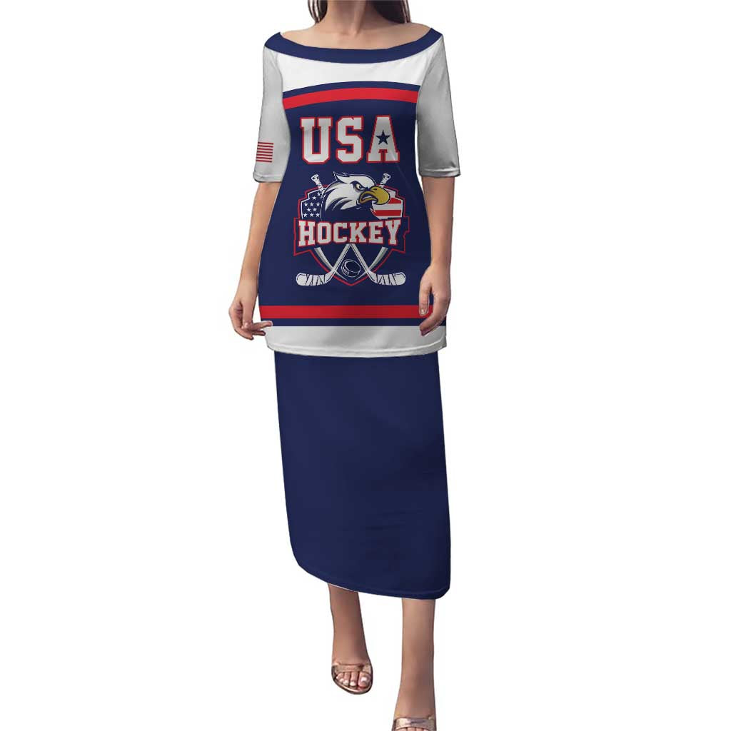 USA Ice Hockey Custom Puletasi American Eagle Spirit Blue Version