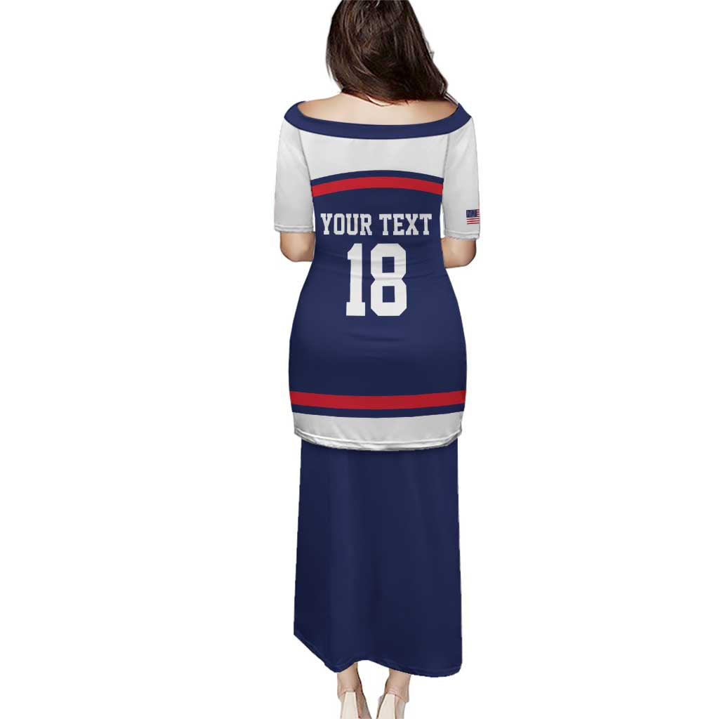 USA Ice Hockey Custom Puletasi American Eagle Spirit Blue Version