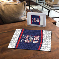 USA Ice Hockey Puzzle American Eagle Spirit Blue Version