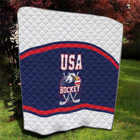 USA Ice Hockey Quilt American Eagle Spirit Blue Version