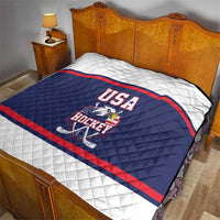 USA Ice Hockey Quilt American Eagle Spirit Blue Version