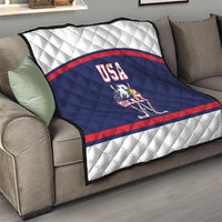 USA Ice Hockey Quilt American Eagle Spirit Blue Version