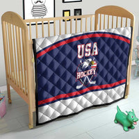 USA Ice Hockey Quilt American Eagle Spirit Blue Version
