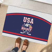 USA Ice Hockey Rubber Doormat American Eagle Spirit Blue Version