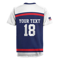 USA Ice Hockey Custom Rugby Jersey American Eagle Spirit Blue Version