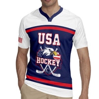 USA Ice Hockey Custom Rugby Jersey American Eagle Spirit Blue Version