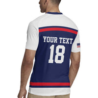 USA Ice Hockey Custom Rugby Jersey American Eagle Spirit Blue Version