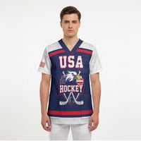 USA Ice Hockey Custom Scrub Top American Eagle Spirit Blue Version