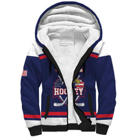 USA Ice Hockey Custom Sherpa Hoodie American Eagle Spirit Blue Version