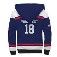 USA Ice Hockey Custom Sherpa Hoodie American Eagle Spirit Blue Version