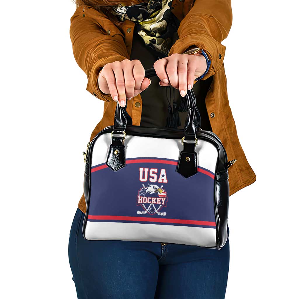 USA Ice Hockey Shoulder Handbag American Eagle Spirit Blue Version