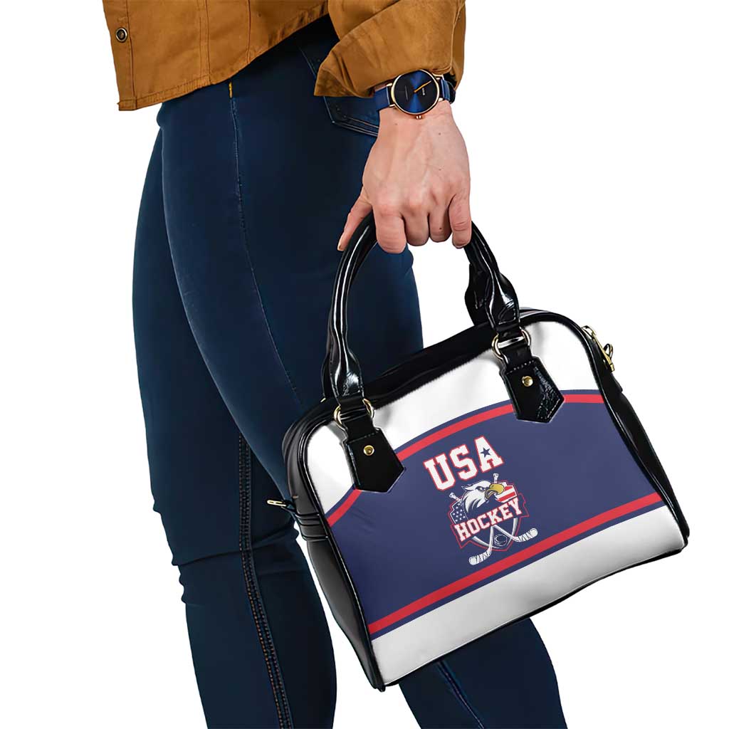 USA Ice Hockey Shoulder Handbag American Eagle Spirit Blue Version