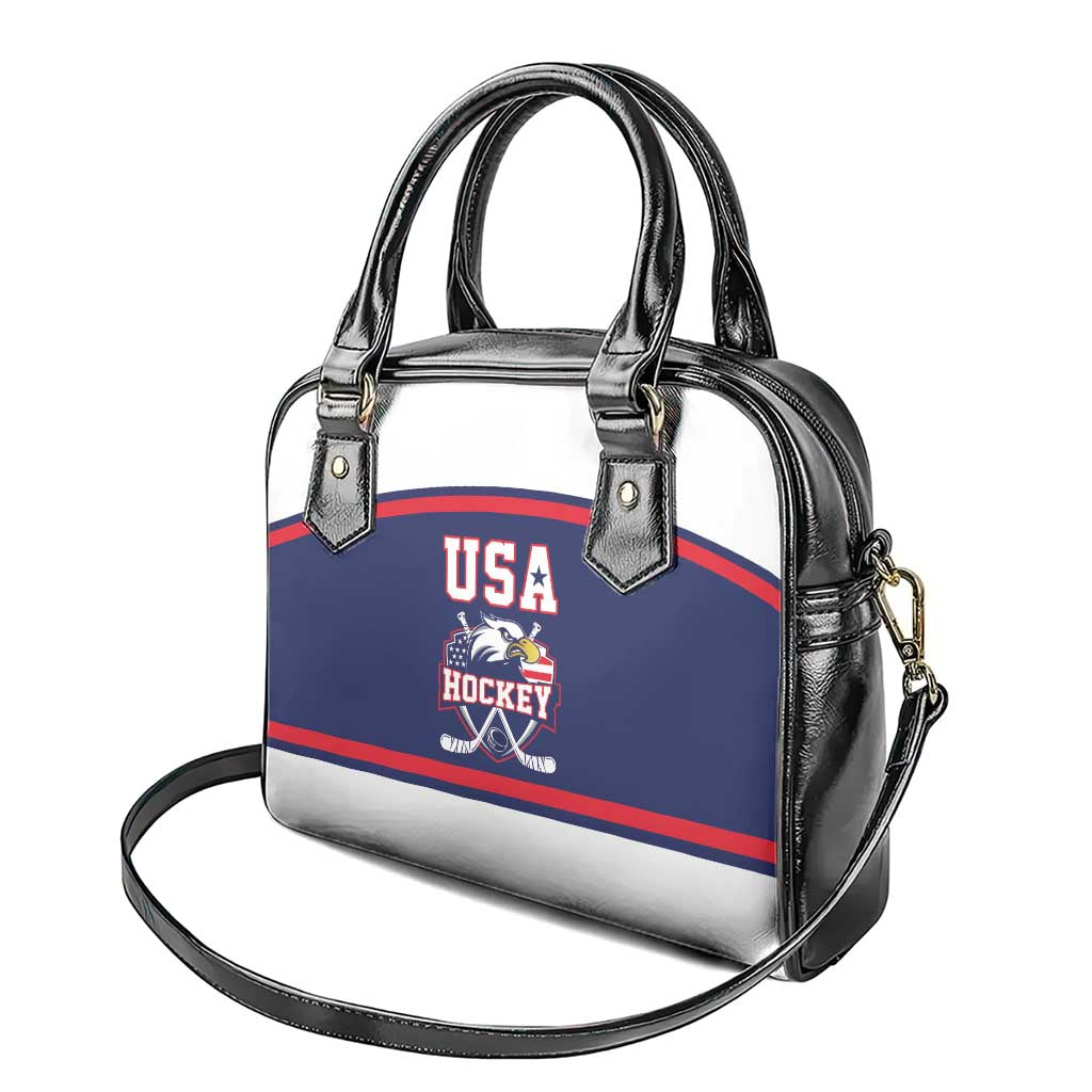 USA Ice Hockey Shoulder Handbag American Eagle Spirit Blue Version