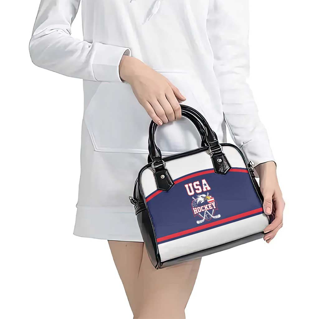 USA Ice Hockey Shoulder Handbag American Eagle Spirit Blue Version