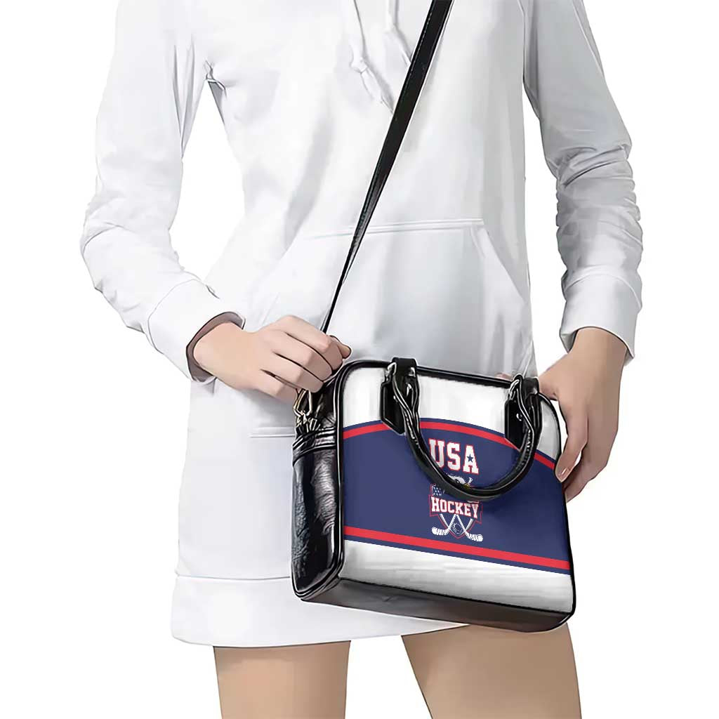 USA Ice Hockey Shoulder Handbag American Eagle Spirit Blue Version
