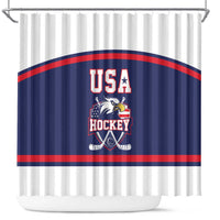 USA Ice Hockey Shower Curtain American Eagle Spirit Blue Version