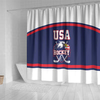 USA Ice Hockey Shower Curtain American Eagle Spirit Blue Version