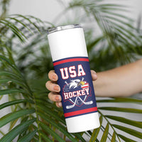 USA Ice Hockey Custom Skinny Tumbler American Eagle Spirit Blue Version