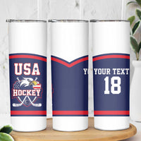 USA Ice Hockey Custom Skinny Tumbler American Eagle Spirit Blue Version