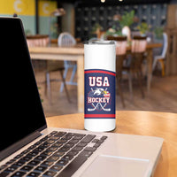 USA Ice Hockey Custom Skinny Tumbler American Eagle Spirit Blue Version