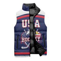 USA Ice Hockey Custom Sleeveless Puffer Jacket American Eagle Spirit Blue Version