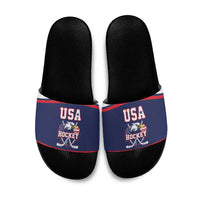 USA Ice Hockey Slide Sandals American Eagle Spirit Blue Version