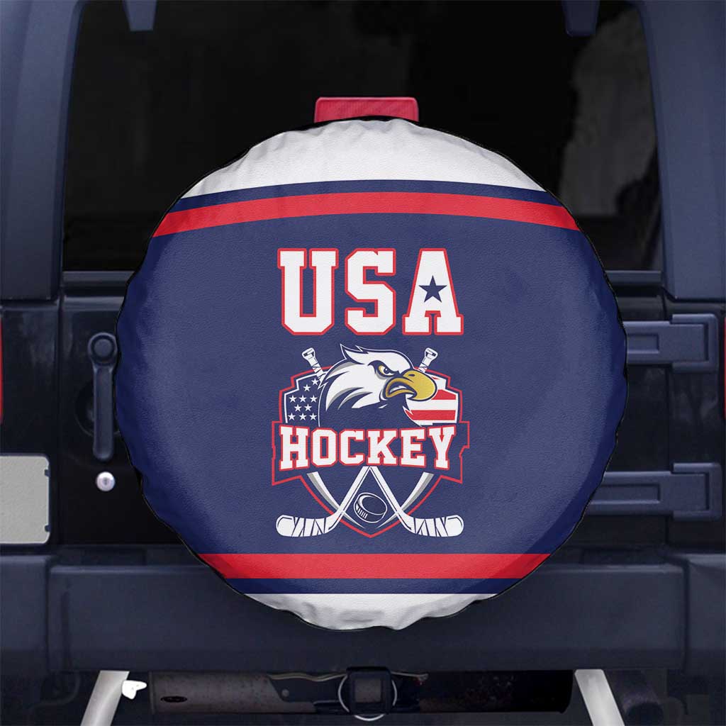 USA Ice Hockey Spare Tire Cover American Eagle Spirit Blue Version